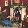 fake fireplace and mantel.